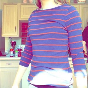 Red striped long sleeve shirt